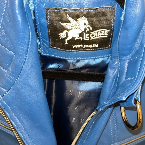 LE CRAZE Women's Genuine Lambskin Leather Slim Fit Biker Motorcycle Jacket - Picture 3 of 4